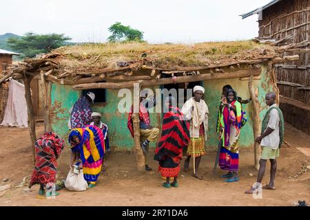 Borana, terra circostante di Yabelo, Etiopia Foto Stock