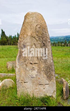 Menhir, sito archeologico, Tiya, Etiopia Foto Stock