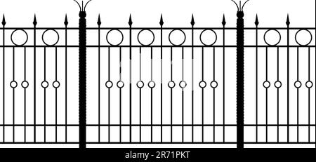 Illustrazione realistica shod fence orizzontale senza giunture - vettore Illustrazione Vettoriale