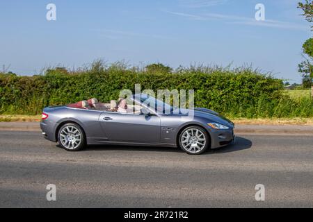 2011 Grey Maserati GranCabrio Auto V8 MC Shift Auto Cabriolet benzina 4691 cc; al Classic & Performance Motor Show a Hoghton Tower; Supercar Showtime Giugno 2023 Foto Stock