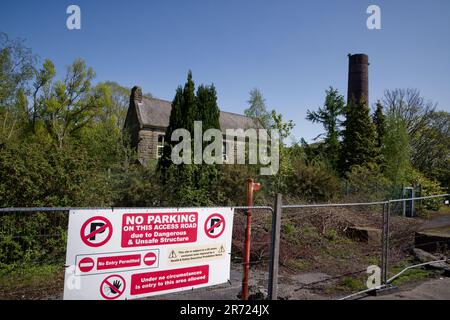 Mulino in rovina nel centro di Ramsbottom Foto Stock