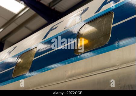 DH Comet 106 1A con finestre quadrate al De Havilland Aircraft Museum, Colney, Hertfordshire Foto Stock