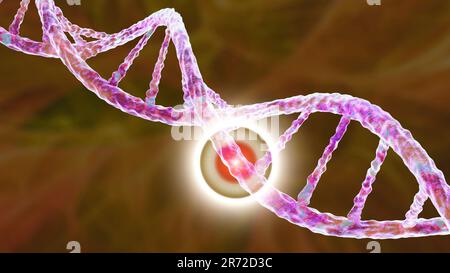 Mutazione genetica, illustrazione concettuale del computer. Foto Stock