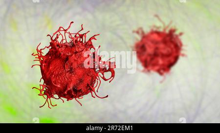 Cellula di cancro della pelle, illustrazione del calcolatore. Foto Stock