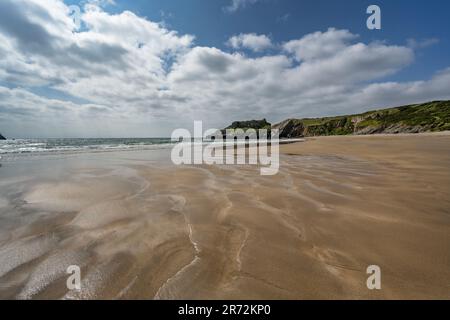 Broadhaven Sands South in Wales una delle migliori spiagge sabbiose del Regno Unito Foto Stock