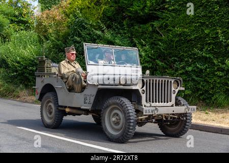 Jeep militare della seconda guerra mondiale al D-Day Southwick Revival 2023 Foto Stock