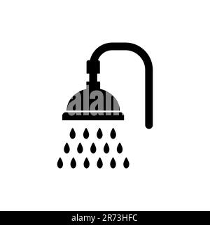 Doccia con gocce d'acqua con soffione Illustrazione Vettoriale