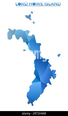 Mappa vettoriale poligonale di Lord Howe Island. Isola geometrica vibrante in basso stile poli. Accattivante illustrazione per le tue infografiche. Illustrazione Vettoriale