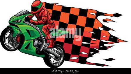 sportbike racer guida veloce disegno vettoriale di illustrazione Illustrazione Vettoriale