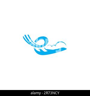 Simbolo lettera e del piano. Design del logo di Plane Cloud Illustrazione Vettoriale