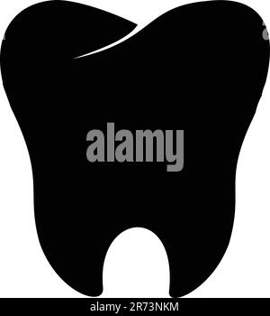 Figura nera dell'icona dei denti Illustrazione Vettoriale