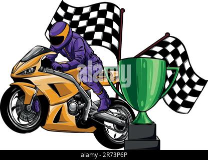 sportbike racer guida veloce disegno vettoriale di illustrazione Illustrazione Vettoriale