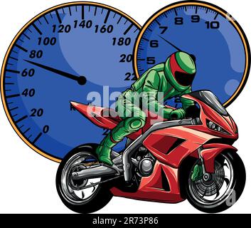 sportbike racer guida veloce disegno vettoriale di illustrazione Illustrazione Vettoriale