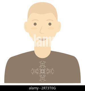 Uomo ritratto Guy volto avatar illustrazione Design elemento Vector illustrazione isolato su sfondo bianco Illustrazione Vettoriale