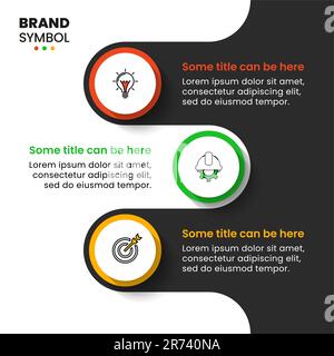 Modello infografico con icone e 3 opzioni o passaggi. Può essere utilizzato per il layout del flusso di lavoro, il diagramma, il banner, il webdesign. Illustrazione vettoriale Illustrazione Vettoriale