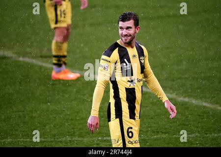 MELBOURNE, AUSTRALIA - 29 APRILE: Tim Payne di Wellington Phoenix durante la partita di calcio Della A-League tra Melbourne Victory e Wellington Phoenix all'AAMI Park il 29 aprile 2022 a Melbourne, Australia. Foto Stock