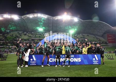 MELBOURNE, AUSTRALIA - 28 MAGGIO: Western United durante la partita di calcio Della A-League Grand Final tra il Melbourne City FC e il Western United all'AAMI Park il 28 maggio 2022 a Melbourne, Australia. Foto Stock