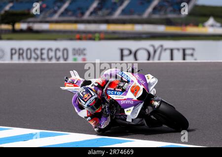 PHILLIP ISLAND, AUSTRALIA - 14 OTTOBRE: Johann Zarco di Francia sul Pramac Racing Ducati durante le prove libere MotoGP alla 2022 Australian MotoGP al Phillip Island Circuit il 14 ottobre 2022 a Phillip Island, Australia. Foto Stock