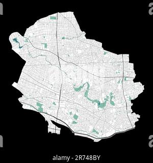 Mappa Suginami. Mappa dettagliata dell'area amministrativa della città di Suginami. Panorama urbano. Mappa stradale con autostrade, fiumi. Illustrazione vettoriale senza royalty. Illustrazione Vettoriale