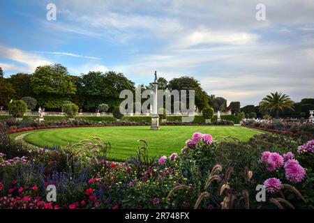 Fiori colorati nel Jardin du Luxembourg, Parigi Foto Stock