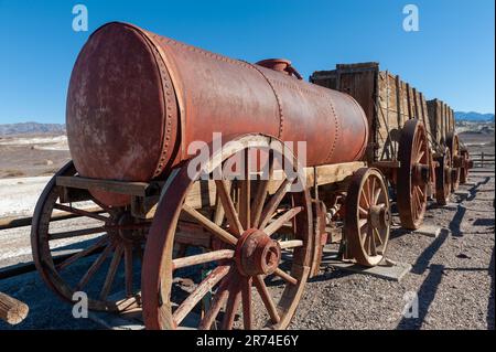 Il borace Harmony sono antichi resti di antichi sforzi minerari nella Death Valley, California. Foto Stock