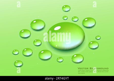 Illustrazione di gocce di acqua su sfondo bianco Illustrazione Vettoriale