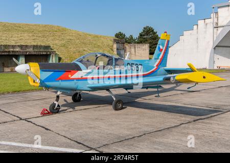 Zlin Z-142C al Pardubice Air Show 2023 a Pardubice, Repubblica Ceca Foto Stock