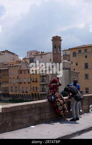 Il fiume Arno, Firenze, Italia Foto Stock