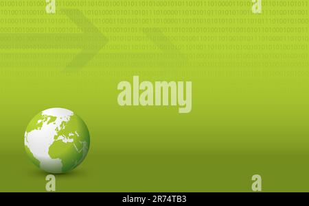 Uno sfondo di globo aziendale in verde. Illustrazione vettoriale modificabile. Illustrazione Vettoriale