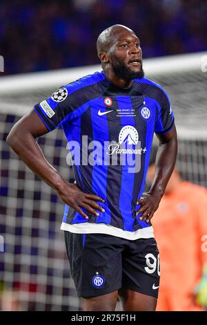 Istanbul, Turchia. 10th, giugno 2023. Romelu Lukaku (90) dell'Inter visto durante la finale della UEFA Champions League tra Manchester City e l'Inter al Atatürk Stadium di Istanbul. (Photo credit: Gonzales Photo - Tommaso Fimiano). Foto Stock