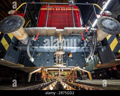 Parco ferroviario, museo ferroviario ad Augusta Foto Stock