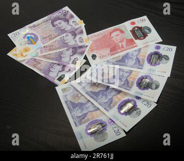 Banconote in sterline britanniche. Denaro £ 50 sterline contanti banconote del Regno Unito, Sterling, 10,20,50 Foto Stock