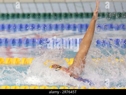 Analia Pigree, Women Heat 50 M backstroke durante i campionati francesi di nuoto Elite il 13 giugno 2023 a Rennes, Francia - Foto Laurent Lairys / DPPI Foto Stock