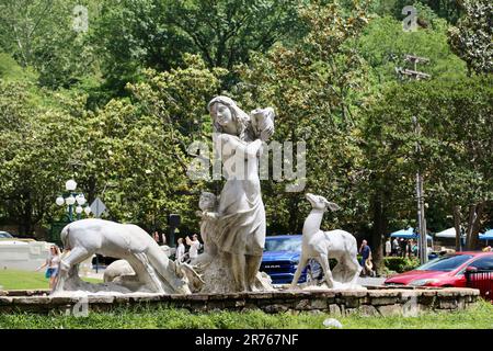 Mother Nature Fountain a Hot Springs Foto Stock