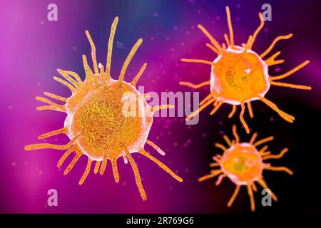 Microorganismi patogeni astratti, computer illustrazione Foto Stock