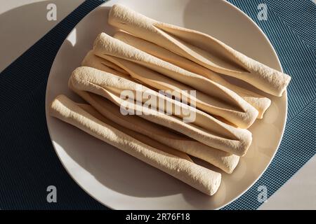 Biscotti Navette, dolci tradizionali francesi marsigliesi a forma di barca, con un sapore di arancia Foto Stock