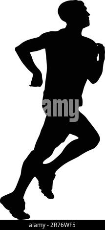 Persona che corre figura vettoriale silhouette Illustrazione Vettoriale