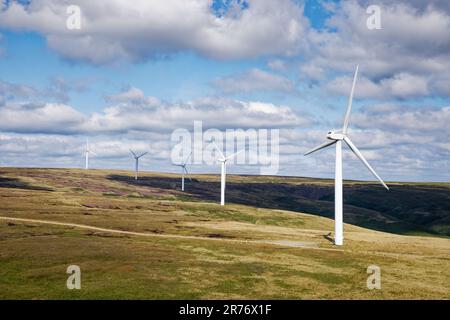 Scout Moor Windfarm da Knowl Hill, Lancashire Foto Stock