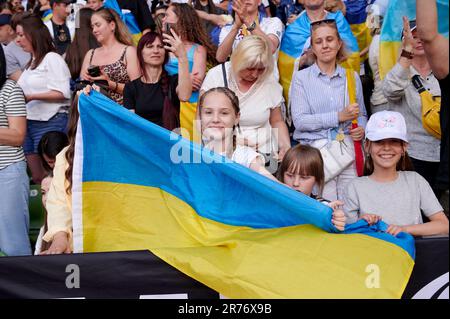 BREMA, GERMANIA - 12 Giugno, 2023: La partita di calcio amichevole Germania - Ucraina al Weser Stadium Foto Stock