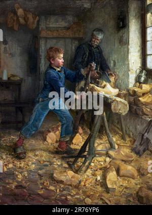 The Young Sabot Maker dell'artista americano Henry Ossawa Tanner (1859-1937), olio su tela, 1895 Foto Stock