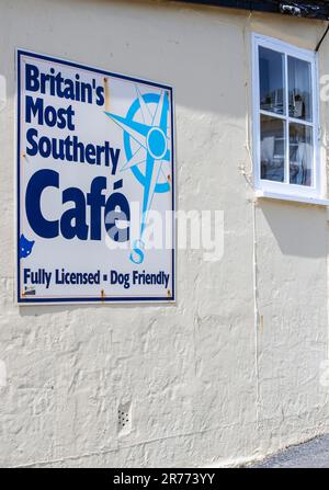 Esterno del caffè più meridionale della Gran Bretagna situato a Lizard Point in Cornovaglia, Inghilterra, Regno Unito Foto Stock