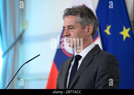 Vienna, Austria. 13 giugno 2023. Visita ufficiale del primo ministro della Repubblica di Slovenia Robert Golob (Gibanje Svoboda) Foto Stock