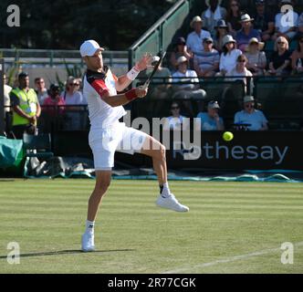 Nottingham, Inghilterra: 13/06/2023, 13th giugno 2023; Nottingham Tennis Centre, Nottingham, Inghilterra: Rothesay Nottingham Open, Day 2; Joris De Loore (bel) gioca a antenato vincitore di Andy Murray (GBR) Foto Stock