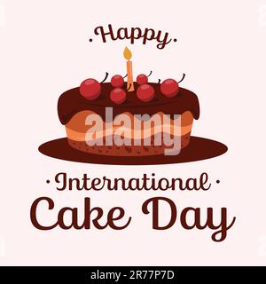 Scritta a mano calligraphy del giorno della torta internazionale. Illustrazione vettoriale Illustrazione Vettoriale