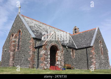 Chiesa di San Kiaran su Islay, a metà strada tra Port Charlotte e Bruichladdich Foto Stock