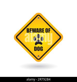 attenzione al cartello del cane Illustrazione Vettoriale