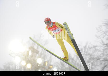 Michael Uhrmann Aktion Skispringen Welt Cup Teamspringen a Willingen 7,2.2010. Foto Stock