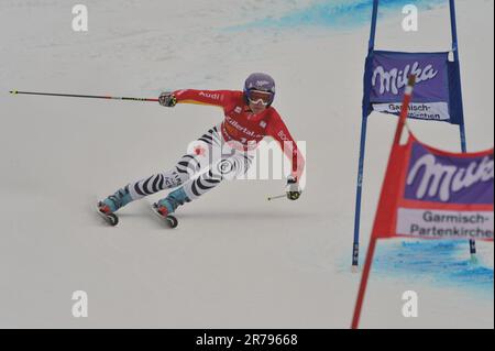Maria RIESCH Aktion Ski Alpin Welt Cup finale a Garmisch Patenkirchen. Foto Stock