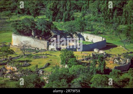 Zimbabwe, Fort Victoria. Grandi rovine dello Zimbabwe, la più antica architettura conservata in africa, a sud del deserto del sahara. Foto Stock