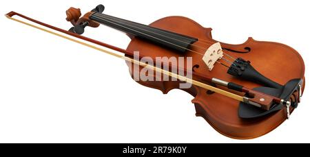 Violino uno strumento musicale popolare closeup e isolato Foto Stock